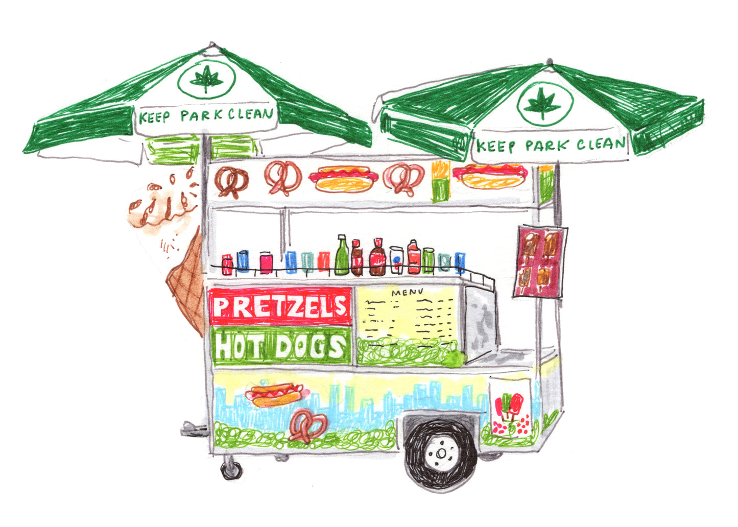 NYC Parks pretzel cart